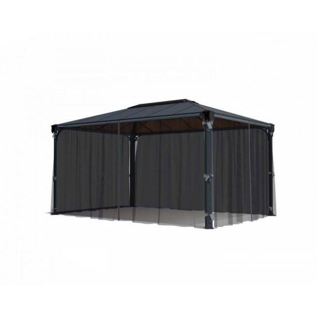 Palram Net Curtain Set for Rectangle Gazebo 4X (Gazebo Not Included) in Grey - image 1