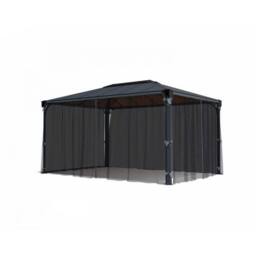 Palram Net Curtain Set for Rectangle Gazebo 4X (Gazebo Not Included) in Grey - thumbnail 1