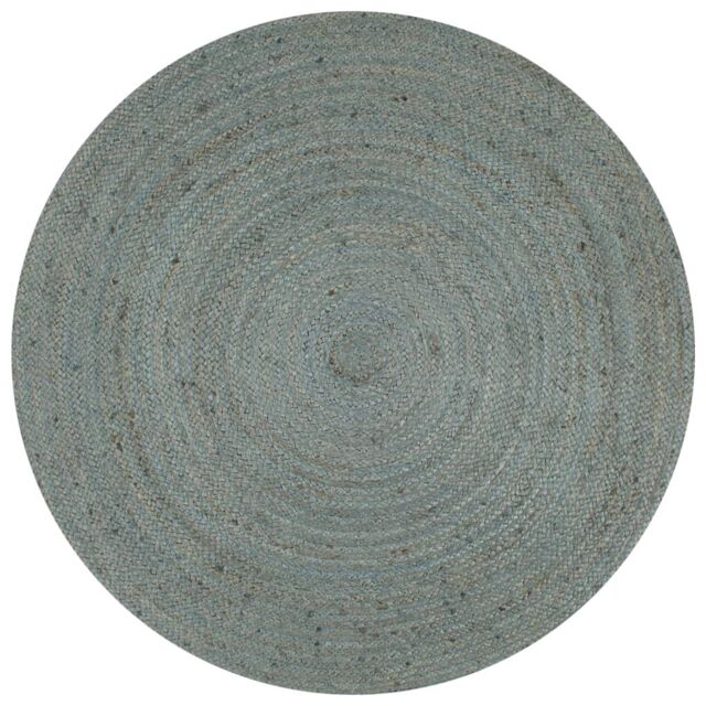 Berkfield Home Handmade Rug Jute Round 120 cm Olive Green - Size: 100 cm diameter - image 1