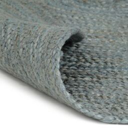 Berkfield Home Handmade Rug Jute Round 120 cm Olive Green - Size: 100 cm diameter - thumbnail 2