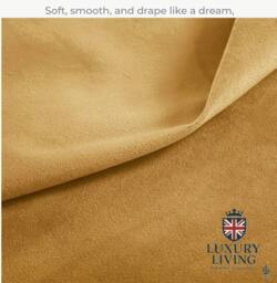 Luxury Living Montreal Taped Top Curtains in Gold - Size: 167 cm width x 183 cm drop - thumbnail 3