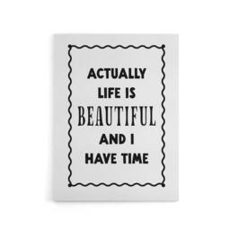 "Artery8 Life Is Beautiful & l Have Time Bright Simple Canvas Wall Art Print in White - Size: W24"" x H32""" - thumbnail 1