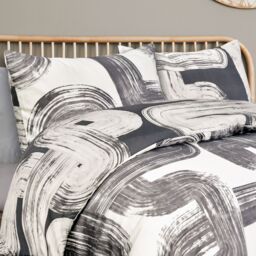 Smart Living Luxury Super Soft Reversible Elemental Geo Duvet Cover with Pillowcase in Black - Size: Double - thumbnail 2