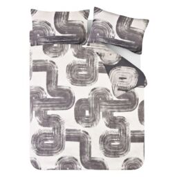 Smart Living Luxury Super Soft Reversible Elemental Geo Duvet Cover with Pillowcase in Black - Size: Double - thumbnail 5