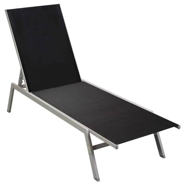 Berkfield Home Sun Lounger Steel & Textilene Black - image 1