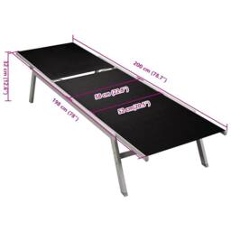 Berkfield Home Sun Lounger Steel & Textilene Black - thumbnail 7