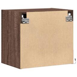 Berkfield Home Durable Wall-mounted Bedside Cabinets with LED Lights 2 pcs Brown Oak - thumbnail 9