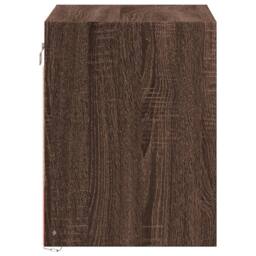 Berkfield Home Durable Wall-mounted Bedside Cabinets with LED Lights 2 pcs Brown Oak - thumbnail 8