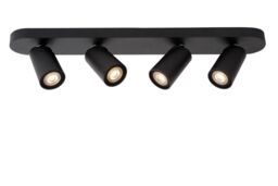 Lucide 'XYRUS' Dimmable Tiltable Indoor LED Ceiling Spotlight Bar GU10 in Black - thumbnail 1