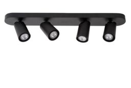 Lucide 'XYRUS' Dimmable Tiltable Indoor LED Ceiling Spotlight Bar GU10 in Black - thumbnail 2