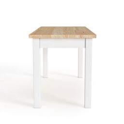 Living and Home 3Pcs Modern Rectangular Pine Dining Table and Bench Set in Natural - thumbnail 7
