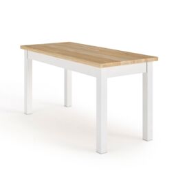 Living and Home 3Pcs Modern Rectangular Pine Dining Table and Bench Set in Natural - thumbnail 6