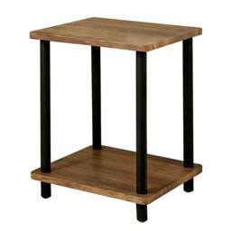 FORGEVIO Small 2-Tier Oak Finish Side Table with Shelf, Coffee End in Brown - thumbnail 5