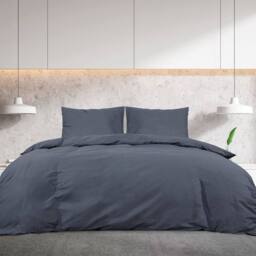 Berkfield Home Elegant Duvet Cover Set Anthracite 155x220 cm Light-weight Microfiber in Dark Grey