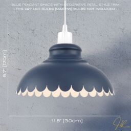 Happy Homewares Industrial & Modern Petal Designed Ceiling Pendant Lighting Shade in Midnight - thumbnail 5