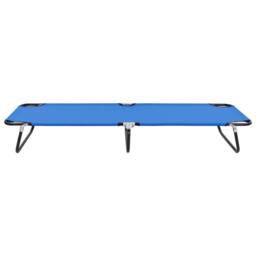 Berkfield Home Folding Sun Lounger Blue Steel - thumbnail 2