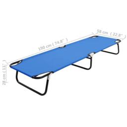 Berkfield Home Folding Sun Lounger Blue Steel - thumbnail 9