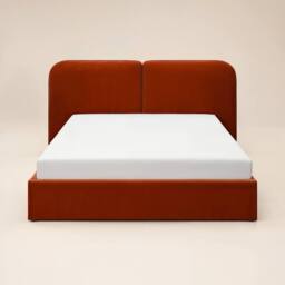 Solace+Co Lena Velvet Ottoman Bed Burnt Orange - Size: Double - thumbnail 4