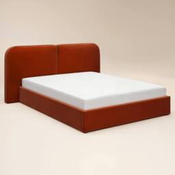 Solace+Co Lena Velvet Ottoman Bed Burnt Orange - Size: Double - thumbnail 5