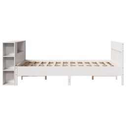 Berkfield Home Bookcase Bed without Mattress White 160x200cm Solid Wood Pine - Size: 160x200 cm - thumbnail 5