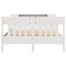 Berkfield Home Bookcase Bed without Mattress White 160x200cm Solid Wood Pine - Size: 160x200 cm - thumbnail 4