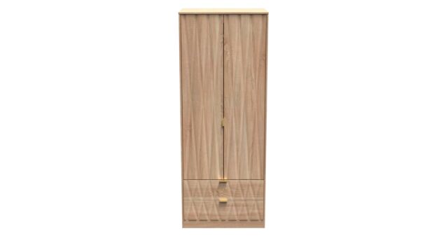 Ready Assembled 2 U Dallas 2 Door 2 Drawer Wardrobe (Ready Assembled) in Light Oak - image 1