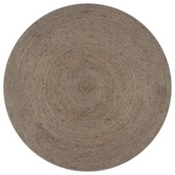 Berkfield Home Handmade Rug Jute Round 150 cm Grey - Size: 100 cm diameter - thumbnail 2
