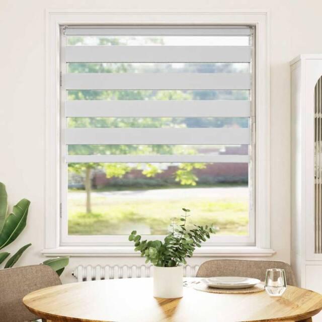 Berkfield Home Zebra Blind White 110x150 cm Fabric Width 105.9 cm Polyester - image 1
