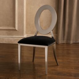 Orsina Sarita Stackable Oval Dining Chair in Silver - thumbnail 1