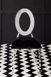 Orsina Sarita Stackable Oval Dining Chair in Silver - thumbnail 3