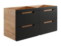 Vente-unique Wall-Hung Vanity Unit - Natural & Anthracite - 120 Cm - ARUBA in Grey - thumbnail 5
