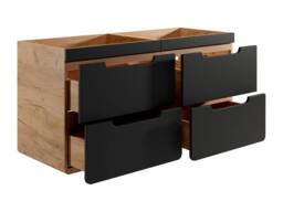 Vente-unique Wall-Hung Vanity Unit - Natural & Anthracite - 120 Cm - ARUBA in Grey - thumbnail 6