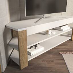 Decorotika Rita Corner TV Unit for TVs up to 55 inches in Dark Brown - thumbnail 3