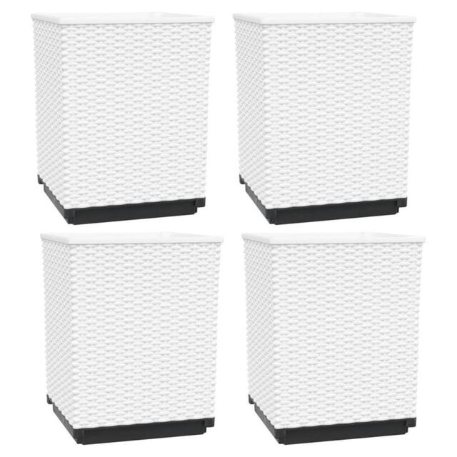 Berkfield Home Planters 4 pcs White 30x30x37 cm Polypropylene - Size: 30 x 30 x 37 cm - image 1