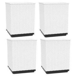 Berkfield Home Planters 4 pcs White 30x30x37 cm Polypropylene - Size: 30 x 30 x 37 cm - thumbnail 1