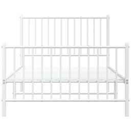 Berkfield Home Metal Bed Frame with Headboard & Footboard White 100x190 cm - thumbnail 5