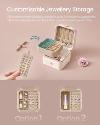SONGMICS Portable Jewellery Box with Two Layers for Accessories in White - thumbnail 5