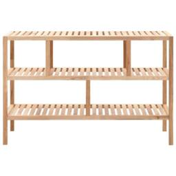Berkfield Home Durable Bathroom Shelf Solid Walnut Wood 100x40x65 cm in Beige - Size: 100 x 40 x 65 cm - thumbnail 3