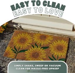 Marco Paul Yellow Coir Sunflower Nonslip Doormat 75x45cm - Size: Medium - thumbnail 6