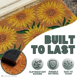 Marco Paul Yellow Coir Sunflower Nonslip Doormat 75x45cm - Size: Medium - thumbnail 8