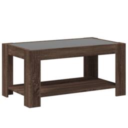 Berkfield Home Decorative Coffee Table with LED Brown Oak 93x53x45 cm Engineered Wood - Size: 93 x 53 x 45 cm - thumbnail 8