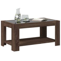 Berkfield Home Decorative Coffee Table with LED Brown Oak 93x53x45 cm Engineered Wood - Size: 93 x 53 x 45 cm - thumbnail 5