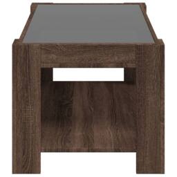 Berkfield Home Decorative Coffee Table with LED Brown Oak 93x53x45 cm Engineered Wood - Size: 93 x 53 x 45 cm - thumbnail 7