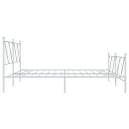 Berkfield Home Metal Bed Frame without Mattress with Footboard White 183x213cm - Size: 183x213 cm - thumbnail 5