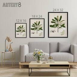 "Artery8 New Zealand Rauhuia & Hinau Flowers Featon Framed Canvas Wall Art in Beige - Size: W12"" x H16""" - thumbnail 4