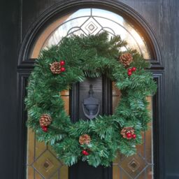 Samuel Alexander 50cm Premier Christmas Wreath With Festive Berry & Cones in Green - thumbnail 2