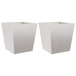 Berkfield Home Garden Planters 40x40x40 cm 2 pcs Stainless Steel in Silver - Size: 40 x 40 x 40 cm - thumbnail 3