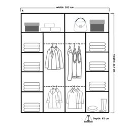 Sliding Wardrobes 4U Chenai Sliding Door Wardrobe with Mirror Glass Design W203cm x H217cm in Black - thumbnail 2