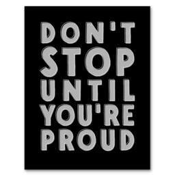 Artery8 Don't Stop Until You Are Proud Bold Motivational Framed Wall Art Print in Black - Size: A4 - thumbnail 1