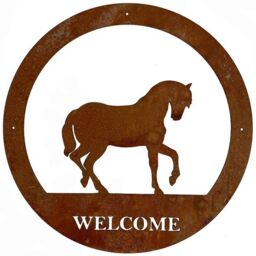 Poppyforge Horse Small Wall Art - with Text - Steel - W29.5 x H29.5 cm - BM/RtR in Brown - thumbnail 2